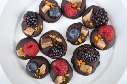Mixed-Berry Chocolate-Toffee Bites
