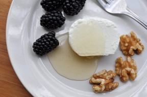 Goat Cheese with Honey, Blackberries and Walnuts