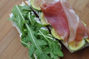 Open-faced Prosciutto, Goat Cheese and Fig Sandwich